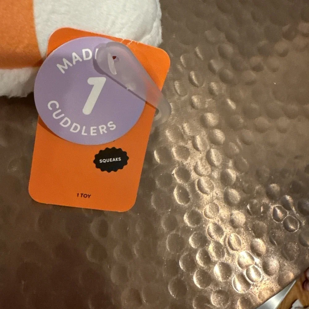 Halloween Candy Corn Squeaky Plush Dog Toy Boots & Barkley Chew Level 1 NEW